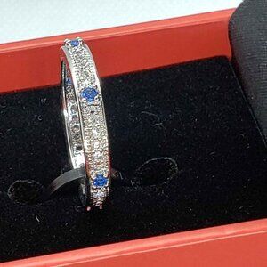 Peermont Jewelry 18k White Gold Plated ring with blue gemstones